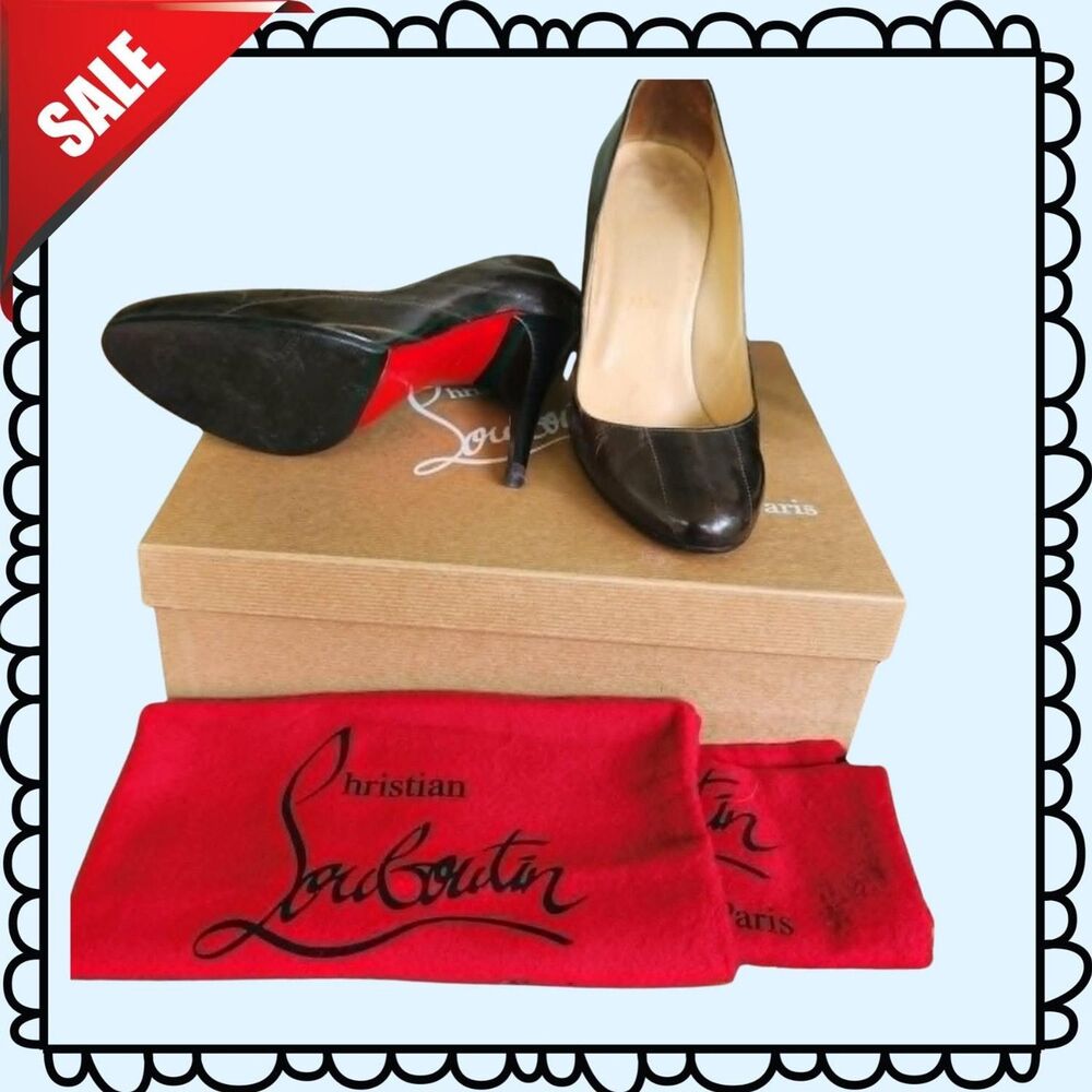 Louboutin Pumps Brown Leather Christian Louboutin Red Bottoms 38.5 Paris Chic - Picture 1 of 16